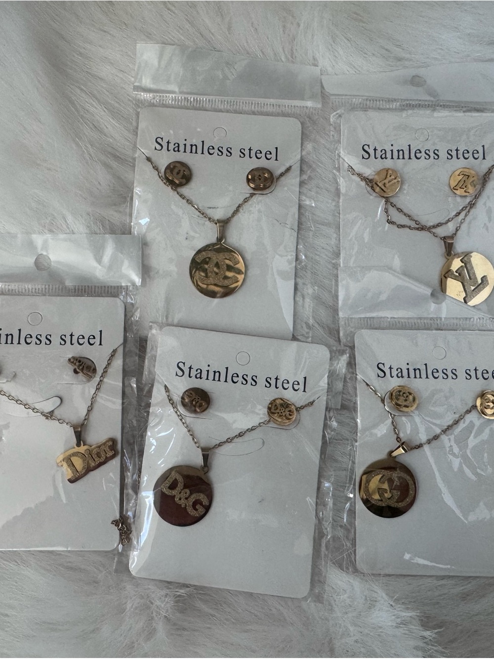Gold-Tone Stainless Steel Logo Pendant Necklace – Gold Color